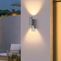 1 x RAW Customer Returns LUTEC LED outdoor lights with motion detector wall light stainless steel PIR Up Down LED lantern 304 stainless steel wall light clear diffuser 3000K 760LM - RRP €30.24