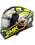 1 x RAW Customer Returns Smk Integral Brand Helmet Turbo Model Black Yellow Fluor Size L 59 60 Fully Homologated DOT Approved for Road - RRP €78.0