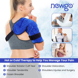 1 x RAW Customer Returns NEWGO DE Shoulder Cooling Pad Ice Gel Pack Gel Shoulder Bandage Cooling Pack Cold Hot Compress with Soft Plush Lining for Sports Injuries, Frozen Shoulders, Joint Pain, Stiff Shoulder - RRP €29.99