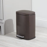 1 x RAW Customer Returns mDesign 5 L Waste Bin with Lid Perfect as a recycling bin Small pedal bin made of steel and plastic with removable bucket white - RRP €29.77