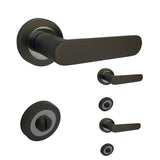 1 x Brand New ShouSiFang 3 Sets of Door Handles with WC Key Cylinder Hole 7mm 8mm Square Cylinder Hole Interior Exterior Doors from 38mm to 52mm Bathroom Anthracite Gray 3-WC  - RRP €66.9