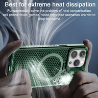 1 x RAW Customer Returns Rdyi6ba8 Case Heat Dissipation for iPhone 15 Pro Max, Compatible with Wireless Charging, Cell Phone Case with Invisible Stand Heat Dissipation PC Protective Case for iPhone 15 Pro Max Green  - RRP €21.6