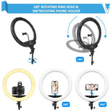 1 x RAW Customer Returns WISAMIC 18 inch LED Ring Light with Stand Phone Holder, Touch and Remote Control, Bi-Color Dimmable 2800K-6000K for Selfie, Makeup, Camera, Cell Phone, YouTube, Video, Photography, Lighting  - RRP €80.66