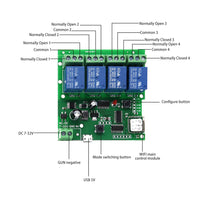 1 x RAW Customer Returns 4 Channel WiFi Switching Module Momentary Inching Relay Self-Locking Garage DIY 5-32V  - RRP €23.9