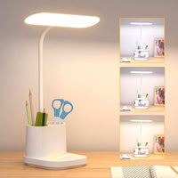 1 x RAW Customer Returns Desk lamp for children, 60 LED dimmable table lamp 3 modes USB connection bedside lamp, touch desk light with pen holder 3600 mAh 360 adjustable gooseneck reading light living room office - RRP €28.99