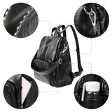 1 x RAW Customer Returns G-FAVOR Women s Backpack PU Washed Leather Convertible Zipper Bag Shoulder Bag Anti-Theft 2 in 1 New Black - RRP €27.6