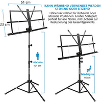 1 x RAW Customer Returns K KASONIC Music Stand, Kasonic 2-in-1 Dual-Use Folding Music Stand and Desktop Book Stand, Portable and Lightweight with Music Sheet Clip Holder - RRP €20.16