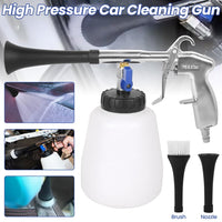 1 x RAW Customer Returns KHCY car wash gun, compressed air cleaning gun with brush funnel, tornado effect cleaning, 1000ml, 1 4 air inlet, adjustable air pressure for car care car seats - RRP €28.22