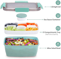 1 x RAW Customer Returns MUJUZE Bento box for adults, 2-tier lunch box with compartments, salad box to go, sustainable leak-proof, BPA free lunch box with cutlery, lunch box for work picnic - RRP €17.99