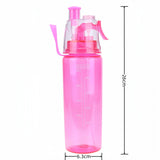 1 x Brand New Spray Water Bottle, 600-700ml Large Capacity Sports Water Bottle PC Plastic Material Portable Kettle Ideal for Outdoor Use Pink  - RRP €19.2