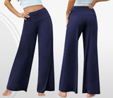 1 x RAW Customer Returns Cegerne Women s Elegant Stretch Wide Leg Palazzo Lounge High Waist Casual Leisure Pants Holiday Business Dressy Pants, Navy Blue, L - RRP €33.01