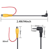 1 x RAW Customer Returns PNGKNYOCN 2.5mm to RCA Cable with Detection 2.5mm Rear Camera Male to RCA Cable GPS Navigator Video AV Input Adapter Cable 2.4m  - RRP €10.07