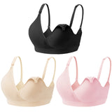 8 x Brand New Vinfact Nursing Bras 3 Pieces Seamless Maternity Bra V-Neck Maternity Bra Maternity Nursing and Sleeping Bra for Women-XL Black Beige Pink - RRP €180.88