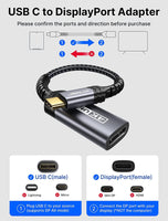 1 x RAW Customer Returns JSAUX USB C to DisplayPort Adapter 4K 60Hz, USB C to DisplayPort Cable Adapter Compatible with iPhone 15 Pro 15, MacBook Pro 2019 2018, Surface Book, Dell XPS, Samsung Galaxy S23 S22 S21 S20 -Gray - RRP €12.99