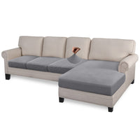 1 x Brand New Granbest High Stretch Sectional Sofa Cover Light Grey, 3 Seater Chaise  - RRP €55.45