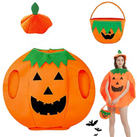 33 x Brand New JIASHA Pumpkin Costume for Children, Halloween Pumpkin Costume Pumpkin Fancy Dress with Hat and Candy Bags Pumpkin Cosplay Costume, for Halloween Party Children  - RRP €298.98