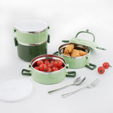 1 x RAW Customer Returns SANQIAHOME 4 Layers Multi-layer Stackable Stainless Steel Lunch Box, Leak-proof, Green - RRP €30.9