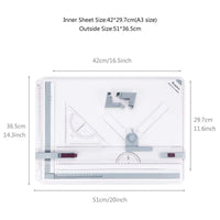 3 x RAW Customer Returns A3 drawing board, Preciva A3 drawing board DIN A3 drawing table with accessories 51 x 36.5 CM A3 drawing board in Metric System - RRP €119.1