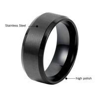 1 x RAW Customer Returns OIDEA stainless steel ring for men, smooth, black, promised, size as desired, stainless steel - RRP €24.0