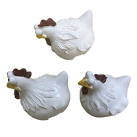 1 x RAW Customer Returns Hopeful 3pcs Ceramic Chicken Garden Ornaments Resin Material Garden Garden Ornaments - RRP €29.99