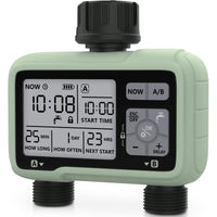 1 x RAW Customer Returns Kazeila irrigation computer 2 connections, 2 separate programs, irrigation clock digital programmable timer irrigation automatic irrigation IPX5 waterproof - RRP €45.57