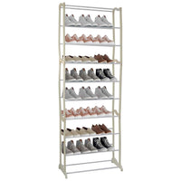 1 x RAW Customer Returns PAIDE P Folding Shoe Rack. 10-Tier stackable shoe organizer for storing up to 30 pairs. Narrow space-saving shoe rack with easy assembly and rigid structure. 140 x 16 x 50  - RRP €15.99