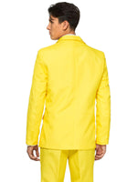 1 x RAW Customer Returns OFFSTREAM Men s Party Costume - 2 Piece Solid Color Outfit for Halloween, Carnival, Mardi Gras Party with Jacket, Pants Tie - Yellow - RRP €40.36