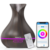 1 x RAW Customer Returns Alexa Aroma Diffuser 400ml Maxcio Ultrasonic Humidifier for Essential Oils 7-Color LED 2 Mist Modes with Remote Control Compatible with Amazon Alexa and Google Home - RRP €54.99