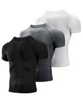 1 x RAW Customer Returns Niksa Men s Compression T-Shirts 3 5 Pack Short Sleeve T-Shirts for Workout and Athletics to Stay Cool and Dry, M - RRP €31.22