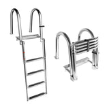 1 x RAW Customer Returns MiiR Bathing Ladder Boat Pool Ladder Stainless Steel 4-Step Pool Ladder with Non-Slip Steps for Yacht Deck Swimming Pool Jetty Load Capacity 200 kg - RRP €195.04