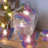 1 x RAW Customer Returns Fielegen 20 LED Butterfly Fairy Lights 3 Meters Battery Operated Purple Butterfly Fairy Lights for Home Bedroom Indoor Garden Wedding Party Holiday Summer Decoration - RRP €14.98