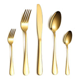 4 x RAW Customer Returns HOMQUEN cutlery set, gold cutlery set, stainless steel set service for 6 people, 30 pieces dining cutlery - RRP €133.04