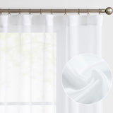 1 x RAW Customer Returns TOPICK linen curtains with ruffle tape, semi-transparent linen structure curtains, sheer voile curtain, modern for bedroom, living room, light-filtering window decorations, set of 2, 140 x 175 cm, white - RRP €31.99