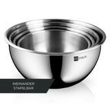 2 x RAW Customer Returns HEYNNA stainless steel mixing bowl set of 4 in different sizes 2-4.5 L, stackable and dishwasher safe for baking, salad and kitchen bowls - RRP €103.98