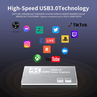 1 x RAW Customer Returns XIIXMASK Video Capture Card, Audio Video Capture Card, USB 3.0 Capture Card 4K HDMI Loop-Out, 1080P 60FPS 2K 30FPS Video Game Capture for Streaming Works for PS5 Switch Camera PC OBS - RRP €34.79