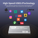 1 x RAW Customer Returns XIIXMASK Video Capture Card, Audio Video Capture Card, USB 3.0 Capture Card 4K HDMI Loop-Out, 1080P 60FPS 2K 30FPS Video Game Capture for Streaming Works for PS5 Switch Camera PC OBS - RRP €34.99