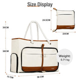 1 x RAW Customer Returns Lekespring beach bag for women large with zipper, versatile women s shopper bathing bag sauna bag travel bag tote bag for beach travel shopping sports and work beige  - RRP €31.25