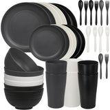 1 x RAW Customer Returns Greentainer plastic tableware sets 36pcs Lightweight and unbreakable camping tableware set with cutlery, plates, bowls, cups, table service for 6 people, ideal for children and adults - RRP €67.54