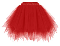 1 x RAW Customer Returns bridesmay Women s Tulle Skirt Petticoat Underskirt Short Ballet Tutu 50s Rockabilly Tutu Mini Skirt Carnival Costume Crinoline Red M - RRP €24.12