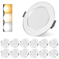 1 x RAW Customer Returns LED recessed spotlights 230V set of 12, 7W ultra-flat LED spots, warm white, neutral white, cold white, adjustable recessed lights, recessed ceiling spots for bathroom, kitchen, living room - RRP €36.19