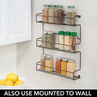 1 x RAW Customer Returns mDesign Set of 2 Kitchen Spice Racks Self-Adhesive Metal Shelf with 3 Tiers for Wall Mounting Ideal as a Spice Organizer for the Kitchen and Pantry Bronze Color - RRP €18.3