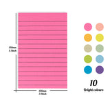 1 x RAW Customer Returns 10 Coloured Sticky Notes - 100 x 150 mm Sticky Notes - Lined Sticky Notes for Office Home, 50 Sheets per Piece - RRP €12.99