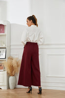 1 x RAW Customer Returns Alaster Queen Marlene Pants Women Palazzo Pants Summer Pants Women Loose Long Pants Wide Leg Wine Red XXL - RRP €37.3