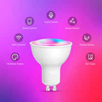 1 x RAW Customer Returns Maxsure GU10 Alexa, 5W 500LM GU10 Samrt LED WiFi lamp, GU10 LED dimmable warm white cool white GU10 RGB color, app controllable voice control GU10 LED, compatible with Alexa Google Home, timer, pack of 4 - RRP €26.54