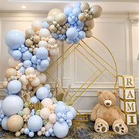 1 x RAW Customer Returns TOLOYE Balloon Arch Garland Kit, Macaron Blue Double Stuffed Apricot Cream Peach Balloon Garland for Baby Shower Wedding Valentine s Day Decoration Birthday Gender Reveal Party Supplies - RRP €17.12