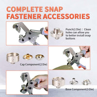 1 x RAW Customer Returns BILLION GOLD Snap Fastener Set With Pliers, Adjustable Snap Fastener Setter Tool, Snap Fastener Pliers with 20 Sets of Snap Fasteners for Repairing Canvas, Sewing, Tarpaulins, Replacing Metal Fasteners - RRP €28.75