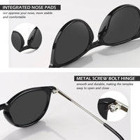 1 x RAW Customer Returns LINVO Sunglasses Women Polarized Retro Round Vintage Designer Style UV400 Protection - RRP €21.98