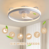 1 x RAW Customer Returns Baerolc ceiling fan with lighting, 40CM ceiling light with fan 32W dimmable LED ceiling lamp with fan 6 speeds ceiling fan for bedroom kitchen dining room lamps - RRP €93.43