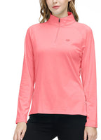 1 x RAW Customer Returns AjezMax women s sports shirt long-sleeved 1 4 zip fleece long-sleeve running shirt warm functional shirt stretch sports long-sleeved shirt for jogging yoga pink size S - RRP €27.99