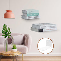 1 x RAW Customer Returns FARYODI Invisible Bookshelf - Pack of 4 Book Shelf Wall Mounting, Modern Book Shelf, Space Saving, Floating Shelves Wall for Bedroom, Office, Kitchen White  - RRP €24.99